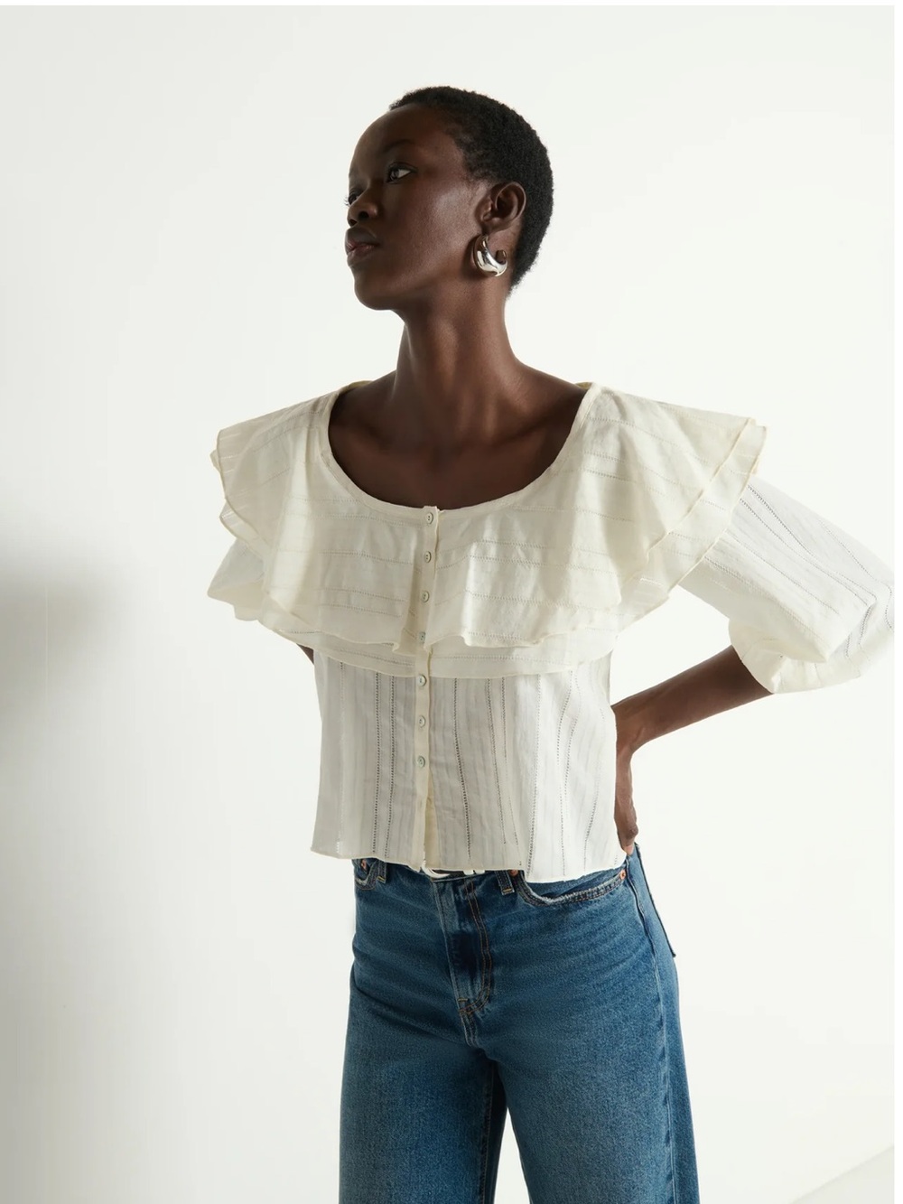 Nation LTD Sandra Blouse in Porcelain